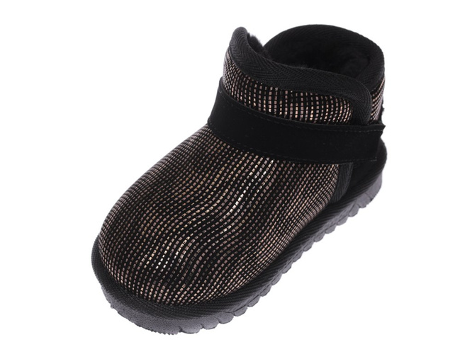 Buty zimowe dziecięce Apawwa APD162GO czarno-złote rozm.20-25