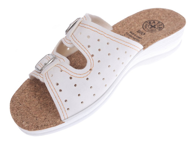 Women's Turkish slippers Fatex DF1921 white size 36-41