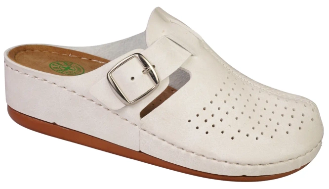 Women's Turkish slippers Fatex DF2214WH white, size 36-40