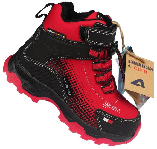 Buty zimowe dziecięce American Club BRL-91 niebieskie i czerwone rozm.25-30