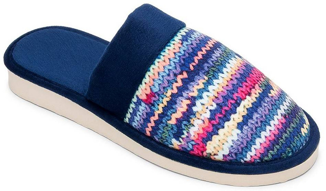 Pantofle damskie Meteor DV077 IWONA granatowe, beżowe i różowe rozm.36-40