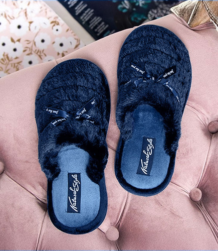 Women’s Slippers Meteor DV260 RIBBON navy blue sizes 36-40