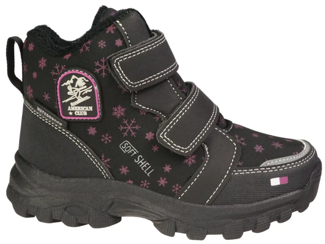 American Club BRL-129 children's winter shoes, purple and black, sizes 29-33