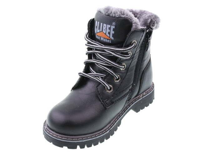 Children's winter shoes Clibee BH-86ABL black size 26-31