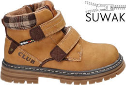 American Club BXD-103 children's winter shoes, black and camel, sizes 29-33