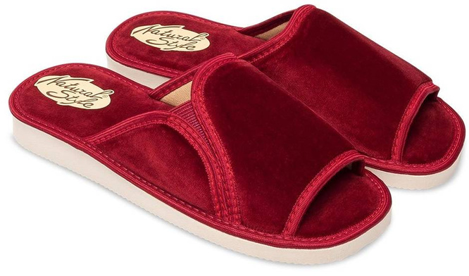 Pantofle damskie Meteor DV025 SABINA bordowe, czerwone, niebieskie i granatowe rozm.36-40