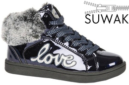 Children's winter shoes American Club BK171510 red and navy blue, size 27-31