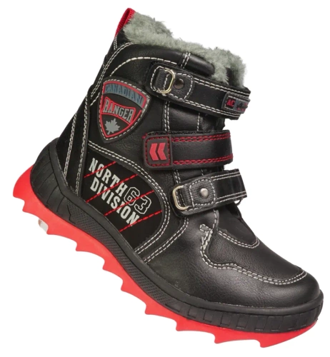 Children's winter shoes American Club B-86831 black and navy blue, size 24-28