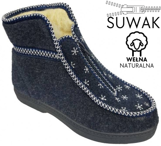 Women's slippers Skarpol 131 ŚNIEŻKA navy blue size 36-41