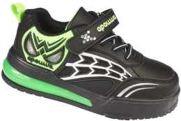Buty sportowe dziecięce Apawwa BT6518PBLGR czarno-zielone LED rozm.26-31