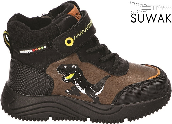 Buty zimowe dziecięce American Club AXD-168 czarne i granatowe rozm.23-27