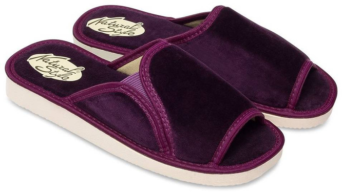 Pantofle damskie Meteor DV025 SABINA bordowe, czerwone, niebieskie i granatowe rozm.36-40