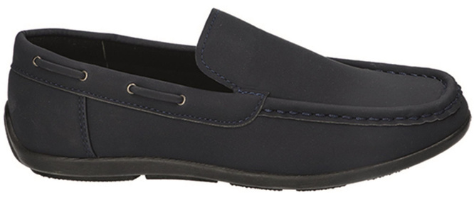 American Club CKOM-56 boys' moccasins, black and navy blue, sizes 34-38