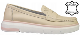 Women's loafers Skotnicki DP-3-Y92BE beige size 36-41