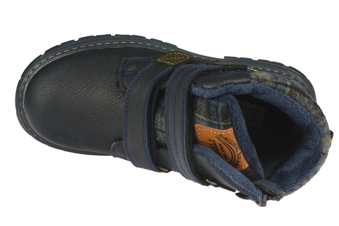 American Club BXD-103 children's winter shoes, black and camel, sizes 29-33