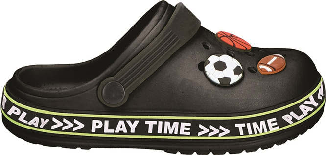 Klapki basenowe dziecięce American Club CNH-186 czarne i niebieskie rozm.29-33