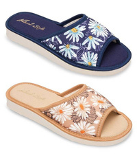 Women's slippers Meteor DV018 DAISY navy blue and beige size 36-41