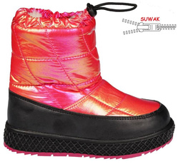 Children's winter shoes Clibee AA103RE red metallic size 22-27