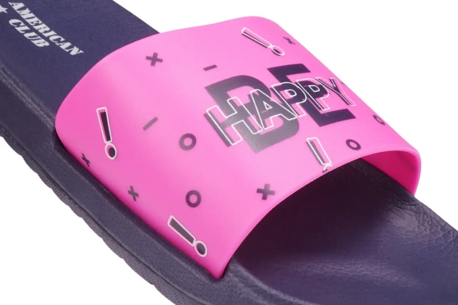 American Club DNH-126 youth swimming pool flip-flops, pink and black, sizes 37-41