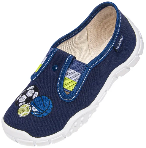 Children’s Sneakers Slippers Viggami KEVIN COTTON navy blue sizes 26-31