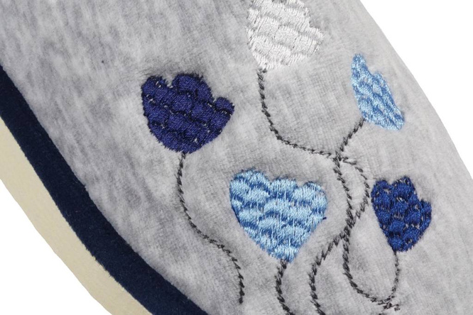 Pantofle damskie Meteor DV085 WIOLA granatowe i bordowe rozm.36-40