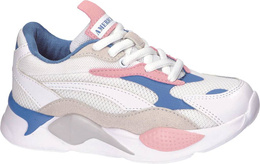 Children's sports shoes American Club CES-19 white-turquoise, white-pink size 32-36