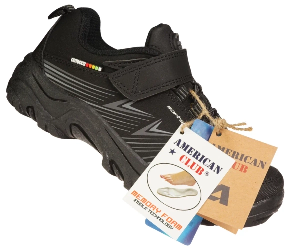 Buty sportowe dziecięce American Club CWT-246 czarne i granatowe rozm.32-36