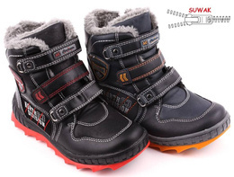 Buty zimowe dziecięce American Club B-86831 czarne i granatowe rozm.24-28