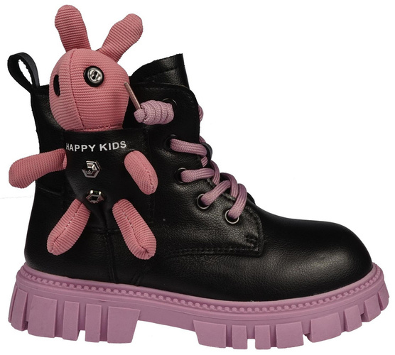 Children's transition shoes Apawwa BND740BLPU black and purple size 26-31