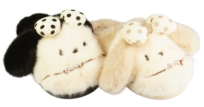 Women's textile slippers BoNa DYF-09 brown, gray, pink and purple, sizes 36-41