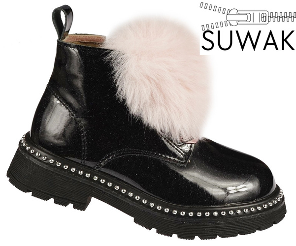 Apawwa BNQ737BLPI children's transition shoes black and pink size 25-30