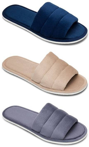 Pantofle damskie Meteor DV141 SARA granatowe, beżowe i popielate rozm.36-40