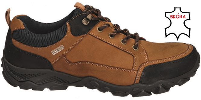 American Club MCY-102 men's transitional shoes, black and camel, sizes 41-45