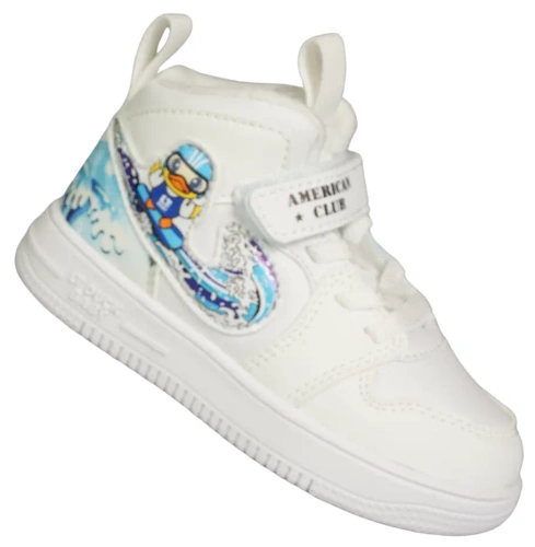 Transitional children's shoes American Club ABD-28 white and pink sizes 22-26