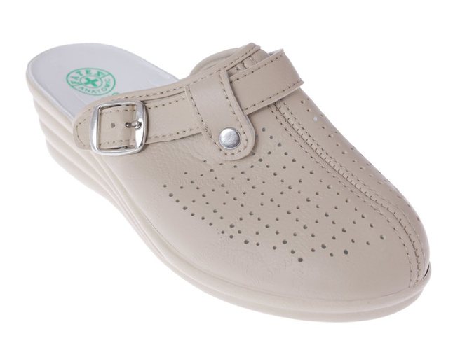 Women's Turkish slippers Fatex DF1914 beige size 36-41