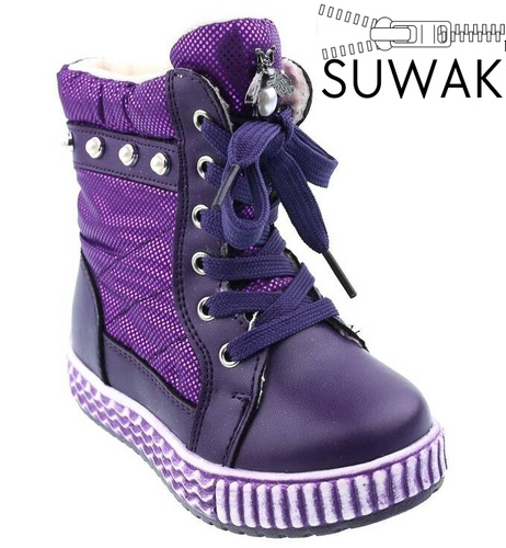 Children's purple snow boots Clibee AH703-6PU, size 22-27