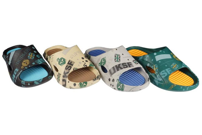 Rarlon MLLT969-1 men's pool slippers beige, gray, black and green size 41-46