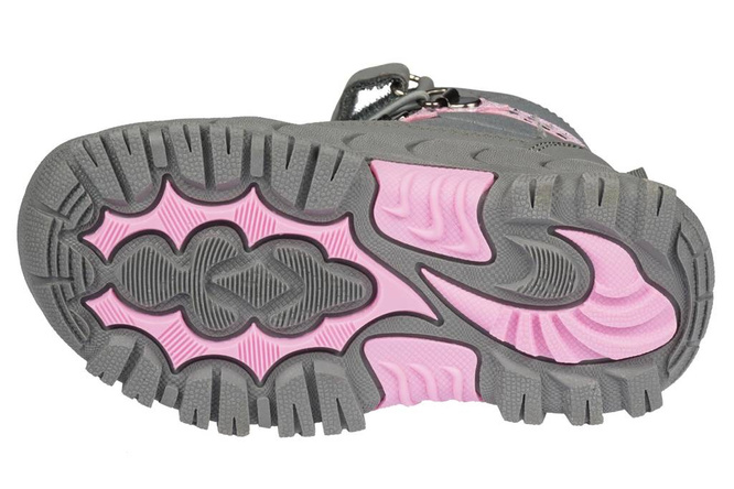 Children's winter shoes American Club AHL-68-22 pink and gray, size 22-26