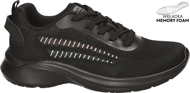 Buty sportowe damskie American Club DHA-73 czarne i szare rozm.36-41