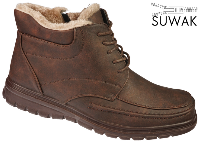 Buty zimowe męskie Cabin MME4556-2BR brązowe rozm.40-46