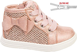 Transitional children's shoes American Club BGC-04 pink and white, size 26-30