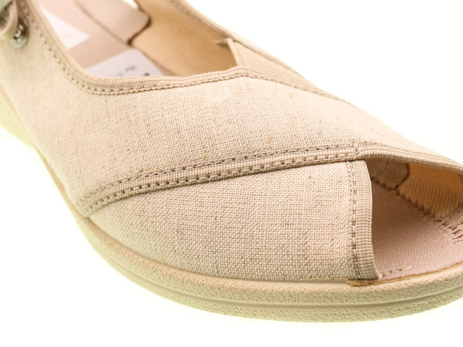Pantofle tekstylne damskie Skarbek D406 beżowe rozm.36-41