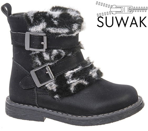 American Club BGC-36 children's winter shoes, pink and black, size 27-31