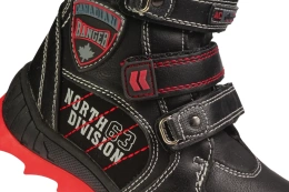 Children's winter shoes American Club B-86831 black and navy blue, size 24-28