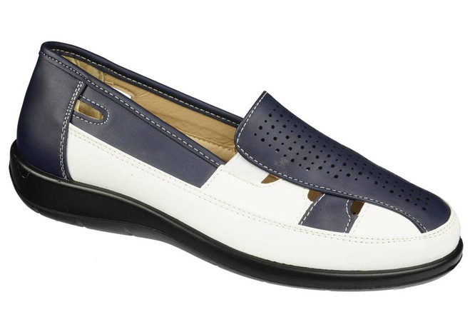 Półbuty damskie FEISAL NDX8138BU granatowo-białe rozm.39-43