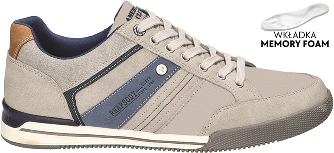 Buty sportowe męskie American Club MRH-155 szare i granatowe rozm.41-46