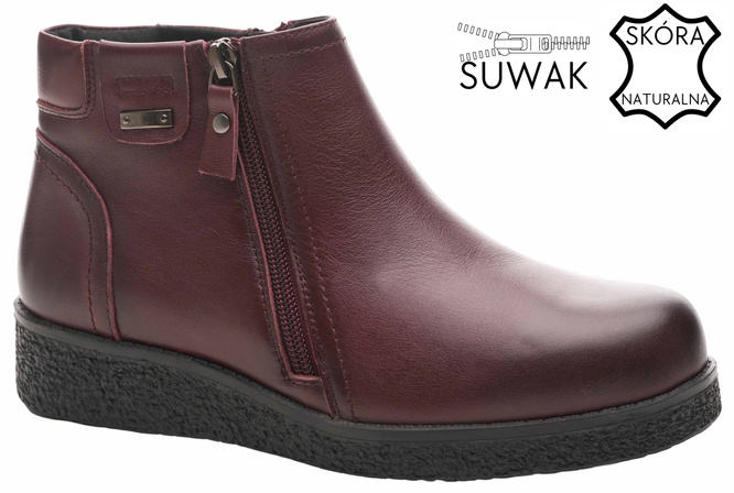 Buty zimowe damskie Sergio Leone DBT25348-SBO bordowe rozm.36-40