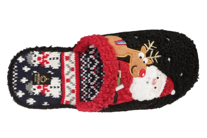 American Club DSL-13 women's textile slippers, black and navy blue, sizes 37-41