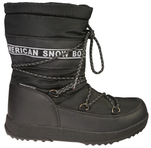American Club DSN-47 women's snow boots, black and white, sizes 36-41