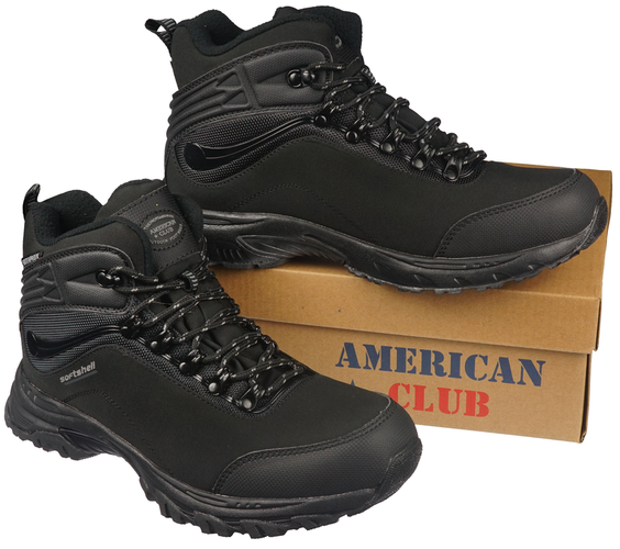 Buty trekkingowe męskie American Club RWT-54 czarne rozm.37-46